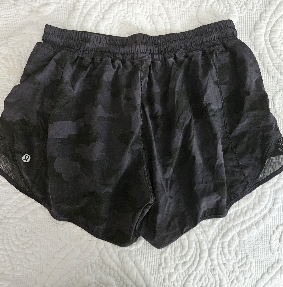 Lululemon  Black Camo Shorts with Elastic Waistband